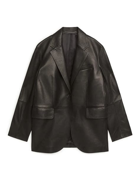 arket leather blazer